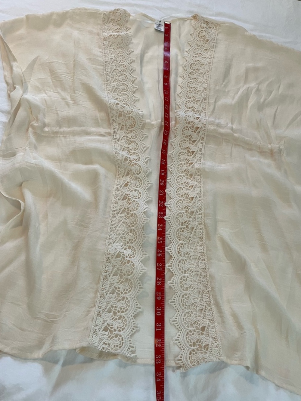 Cream Lace-Trim Open Front Kimono Swimsuit Cover Up, Melrose and Market  OS - Picture 6 of 9